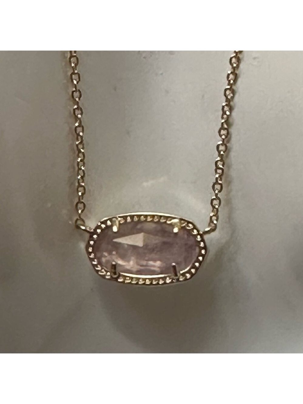 Kendra Scott Elisa Birthstone Pendant Necklace in Rose Pink Glass 2519